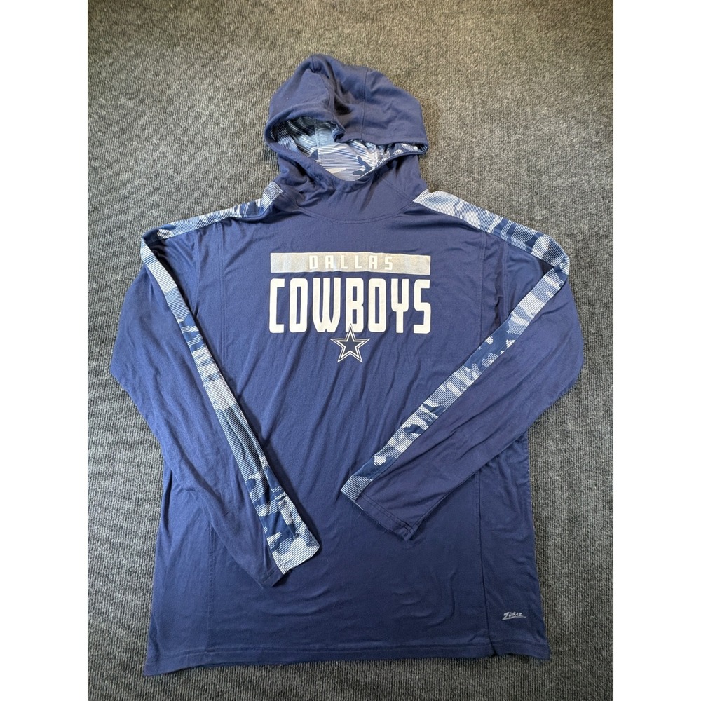 Zubaz Dallas Cowboys NFL Hoodie Navy Blue Camo Sleeve Mens XL Performance